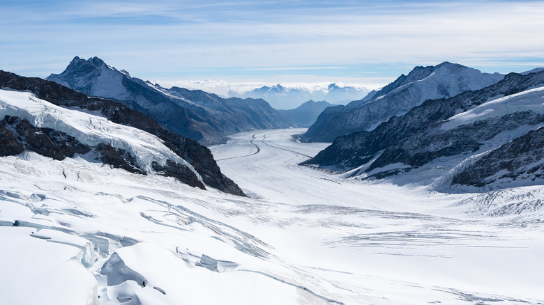 snow mountains in the swiss alps