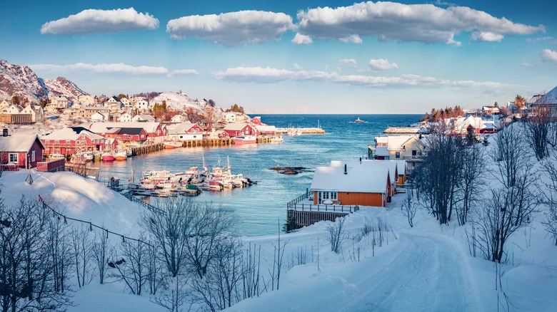 Norway snowy town 