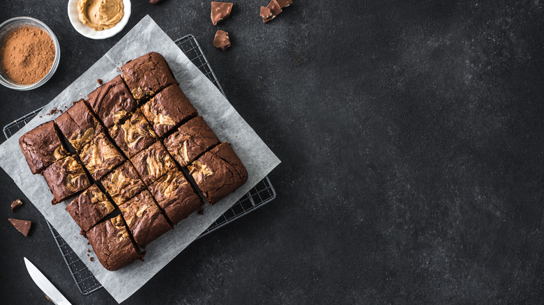 Tray of brownies