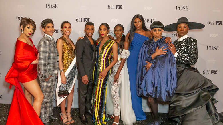 Cast of Pose posing at a premiere 