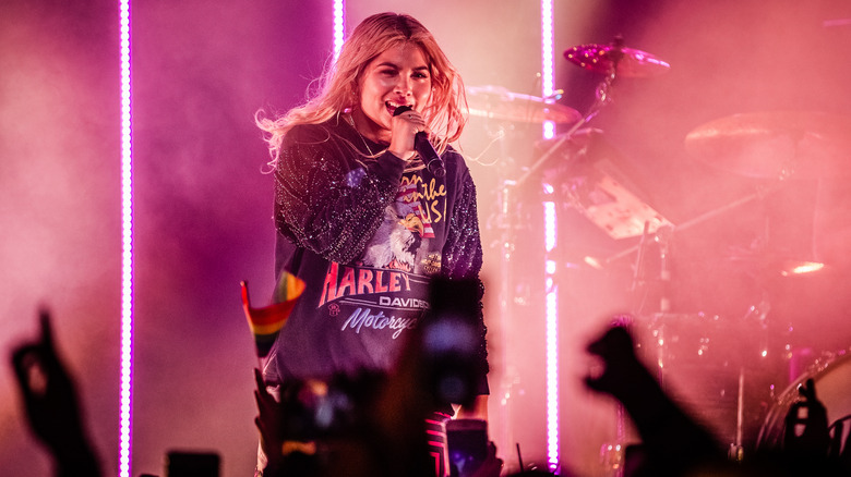 Hayley Kiyoko performing onstage