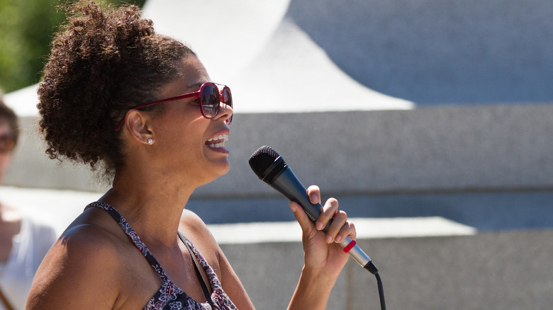 Woman at Black Lives Matter rally in Idaho