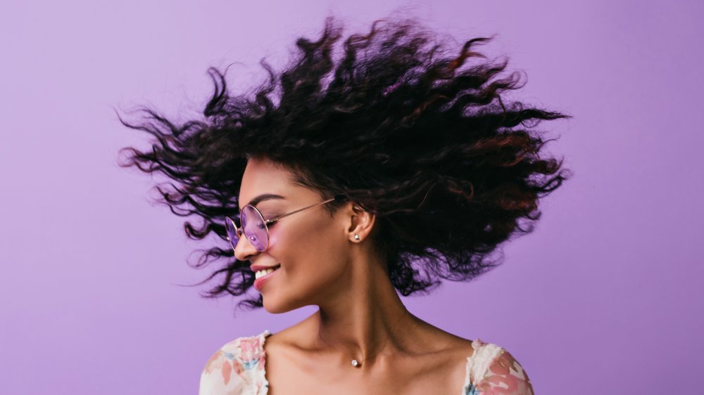 woman with naturally curly hair