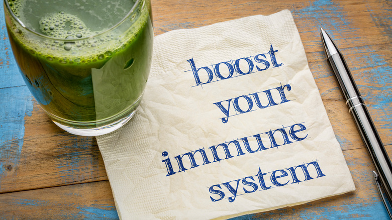 Green juice and immune-system graphic napkin