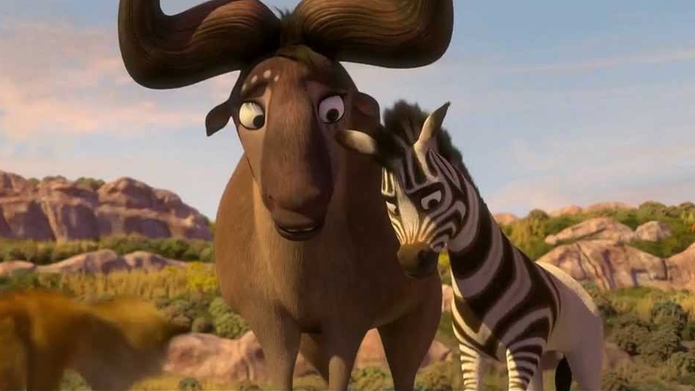 Animated zebra and wildebeest talking