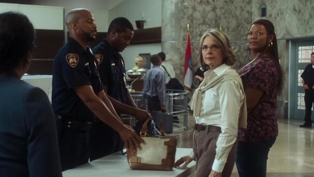 Diane Keaton at airport security