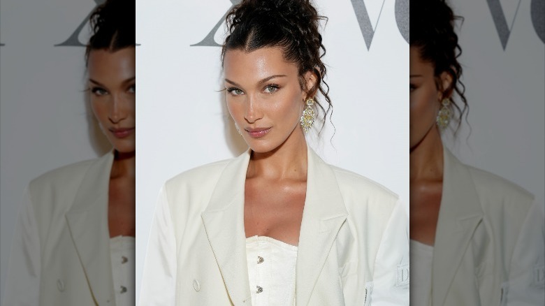 Bella Hadid with a wavy updo