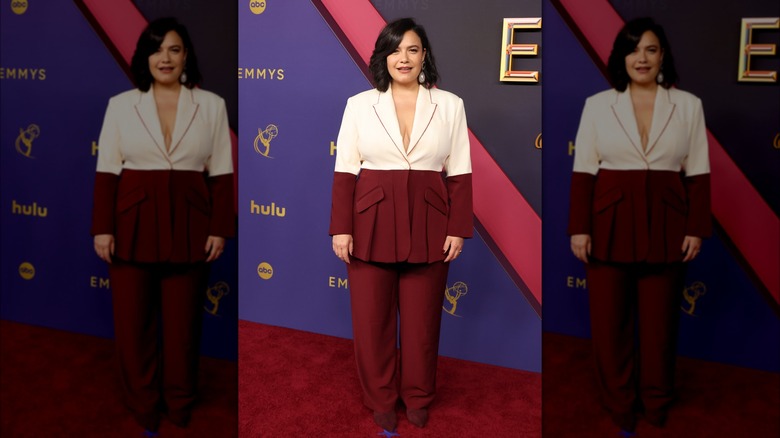 Sarah Podemski smiling on the red carpet