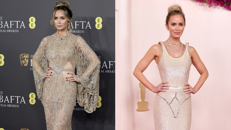 Emily Blunt at BAFTAs; Emily Blunt at Oscars