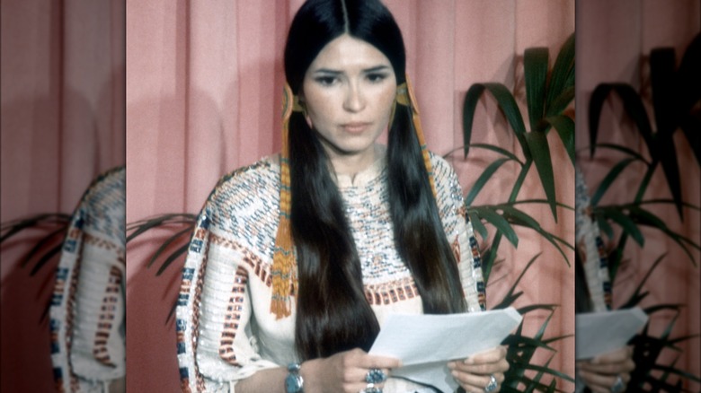 Sacheen Littlefeather reading Marlon Brando's speech