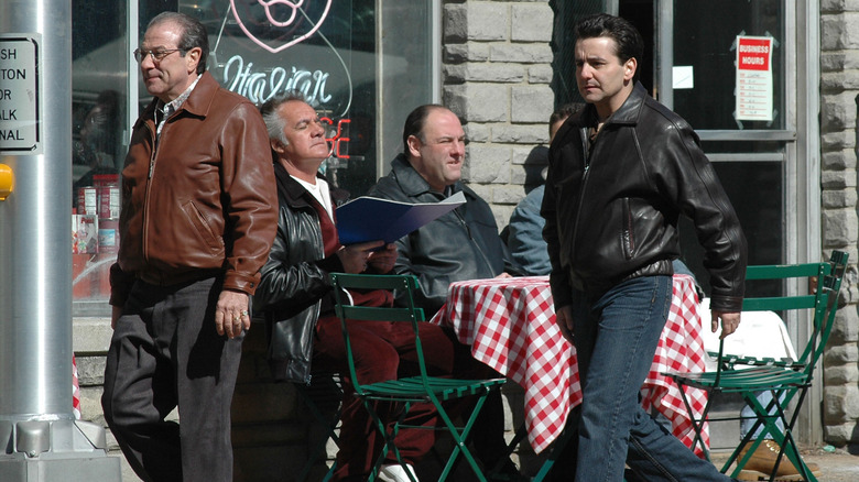 Max Casella filming a scene for The Sopranos