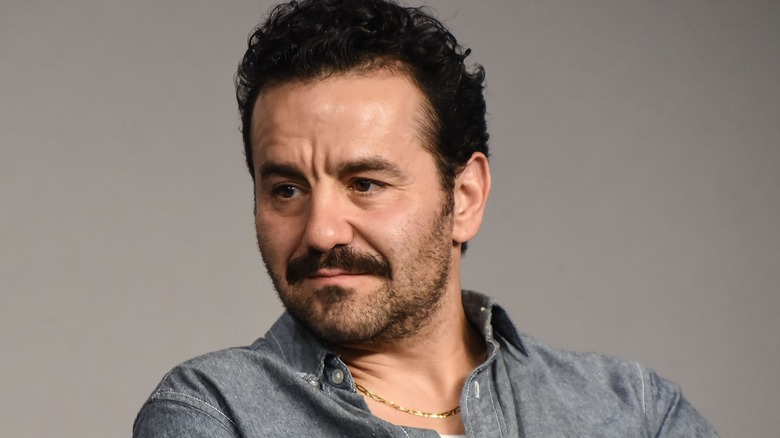 Max Casella attending a panel for Vinyl