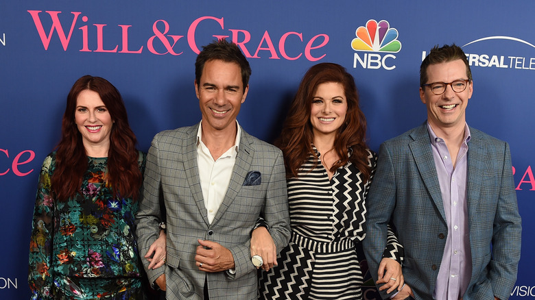 The cast of Will & Grace pose together