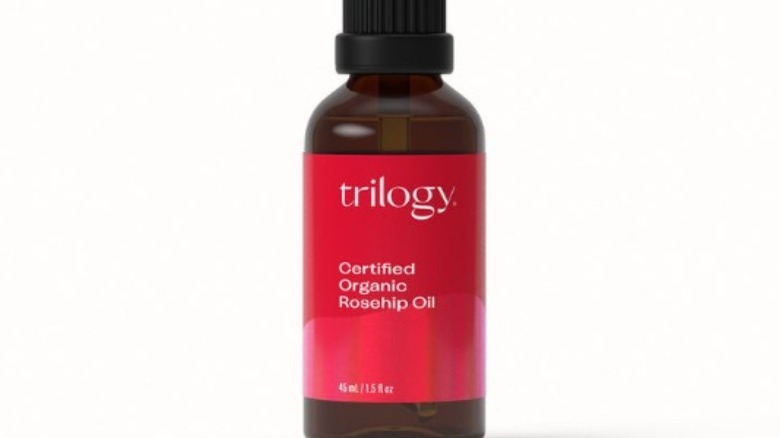 Trilogy Certified Organic Rosehip Oil bottle closeup