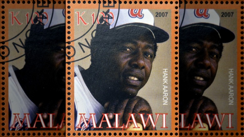 Postage stamp honoring Hank Aaron