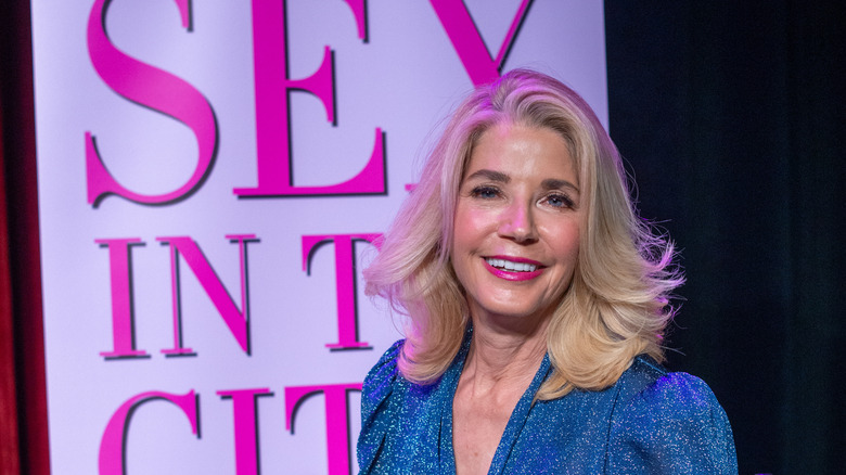 Candace Bushell poses during a press conference for her one-woman show "Is There Still Sex and the City?"