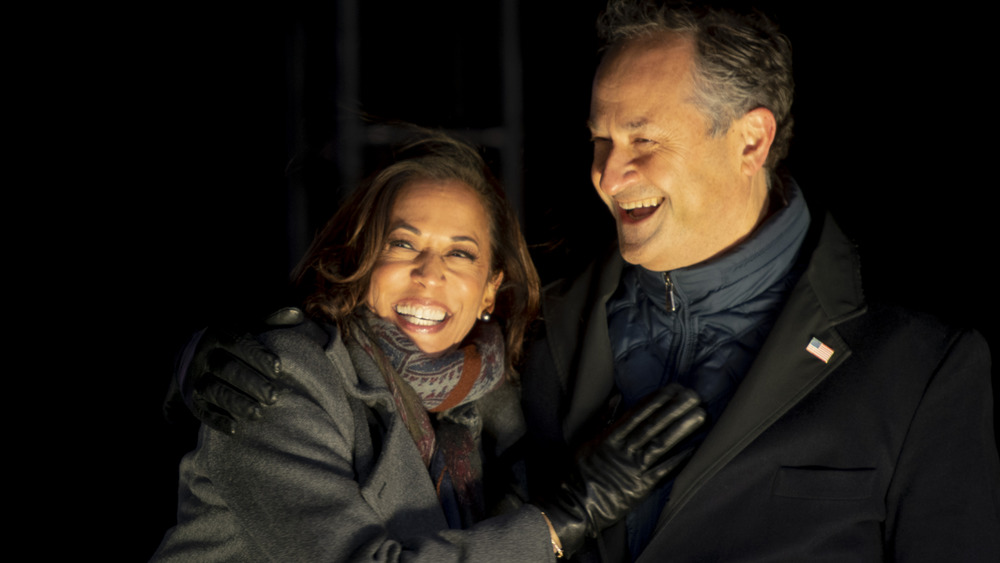 Kamala Harris and husband Doug Emhoff campaigning