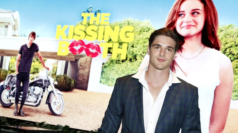 Jacob Elordi smiling with poster