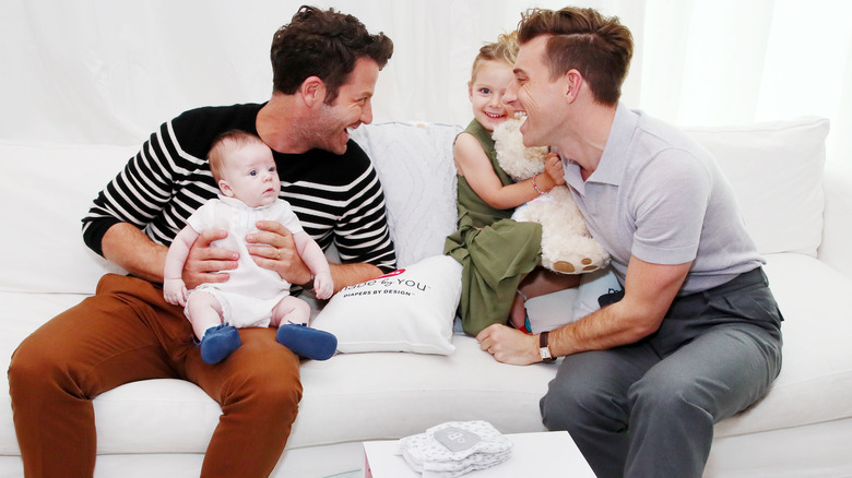 Nate Berkus and Jeremiah Brent with their kids Oskar and Poppy