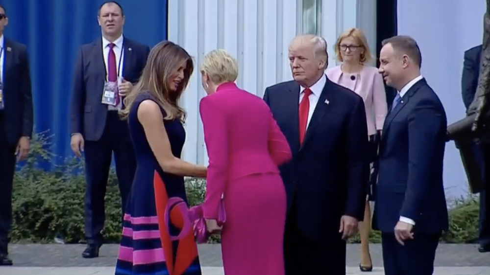 Melania Trump shaking hands