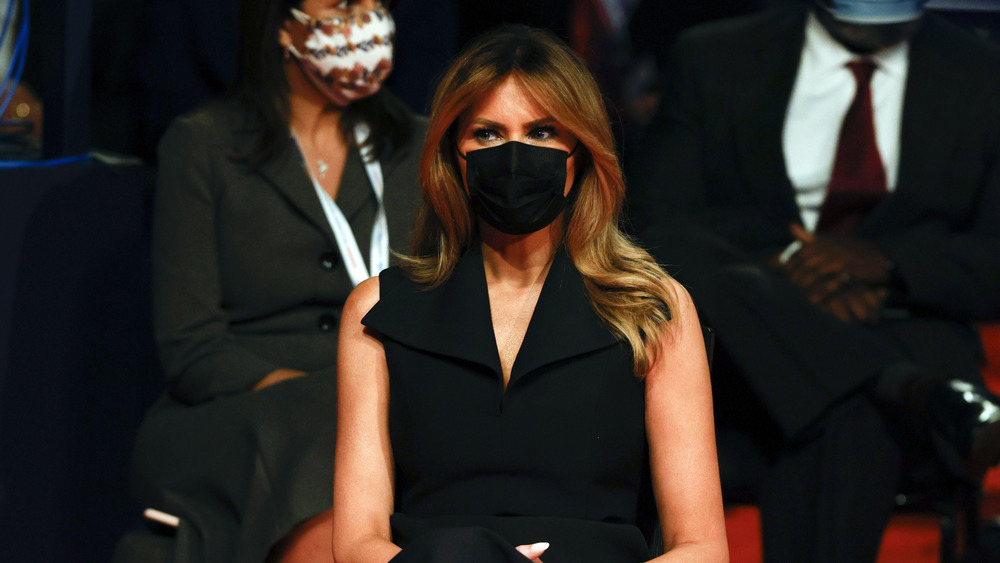 Melania Trump wearing a mask 