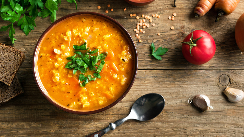 Bowl of lentil soup