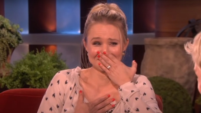 Kristen Bell crying on TV