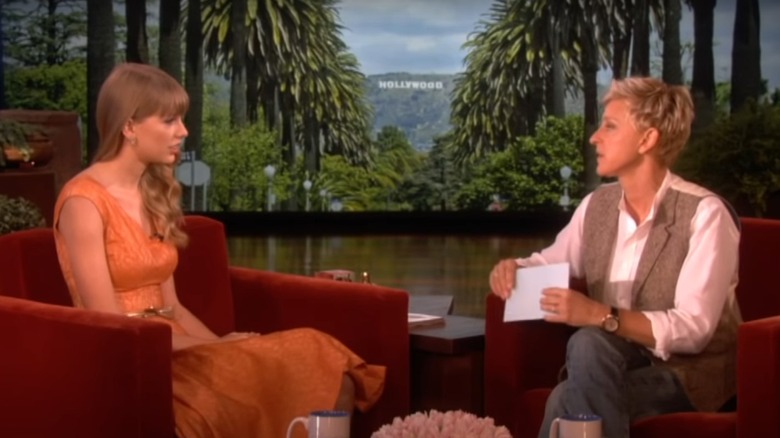 Taylor Swift and Ellen DeGeneres on her show