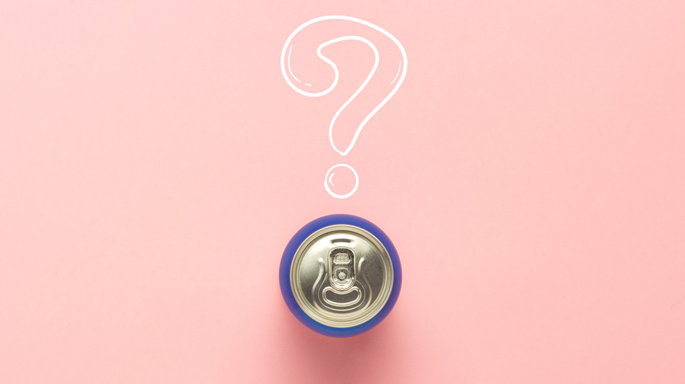 Tin can with question mark 