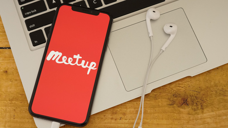 Meetup app startup screen on phone