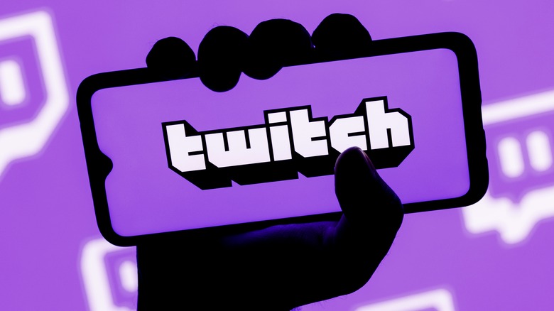 Twitch logo on phone