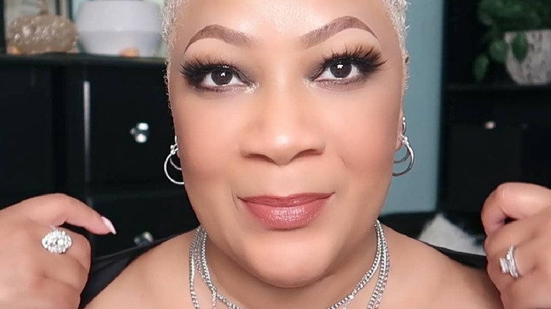 Angel Dobbins sharing makeup advice 