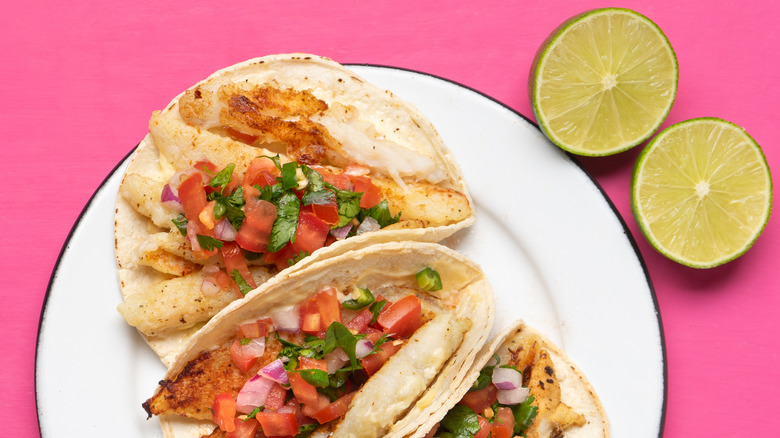 Fish tacos on a plate