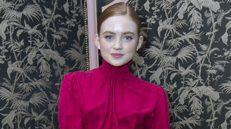 Sadie Sink wearing pink 