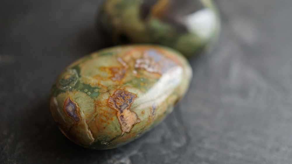 Ocean Jasper on a dark background