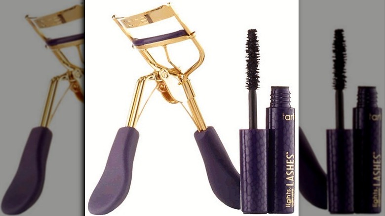 Tarte purple and gold eyelash curler and mascara