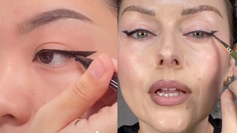 TikTok eyeliner hack videos