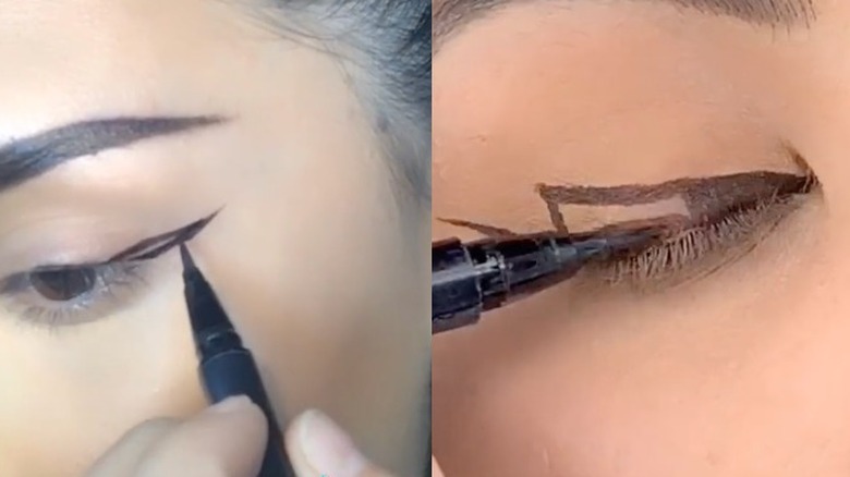 TikTok eyeliner hack videos