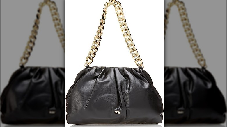 DKNY shoulder bag mauve with gold chain