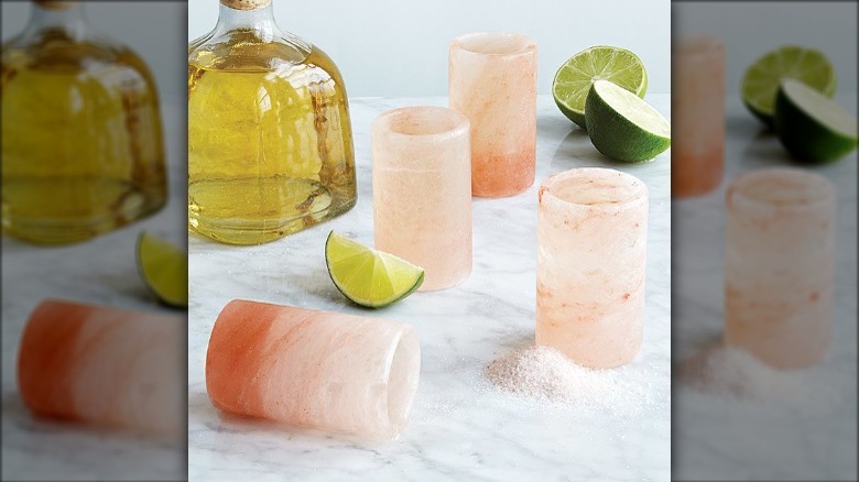 Himalayan Salt Tequila Glasses hostess gift from Uncommon Goods