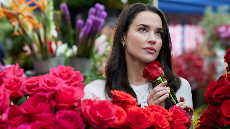 Beth at a flower market