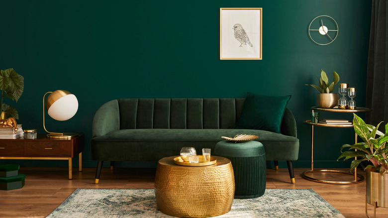 green sofa interior 