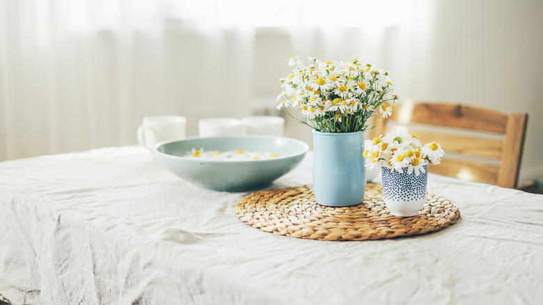 flowers on a table 