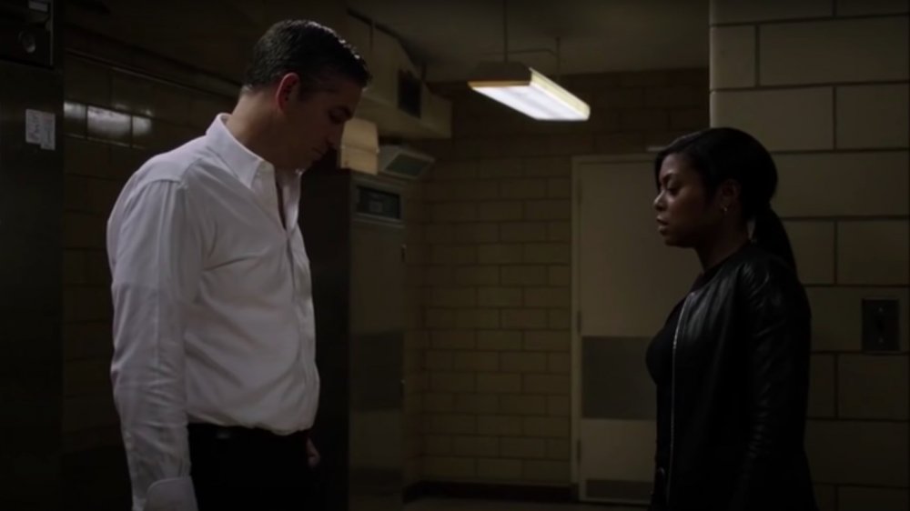 Jim Caviezel and Taraji P. Henson, who shared an unscripted kiss on Person of Interest