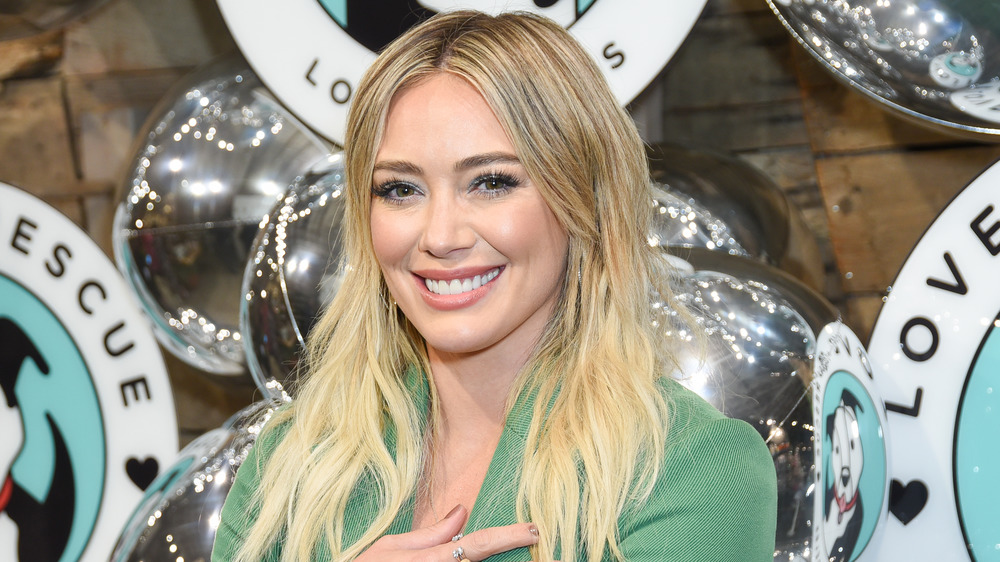 Hilary Duff with curtain bangs