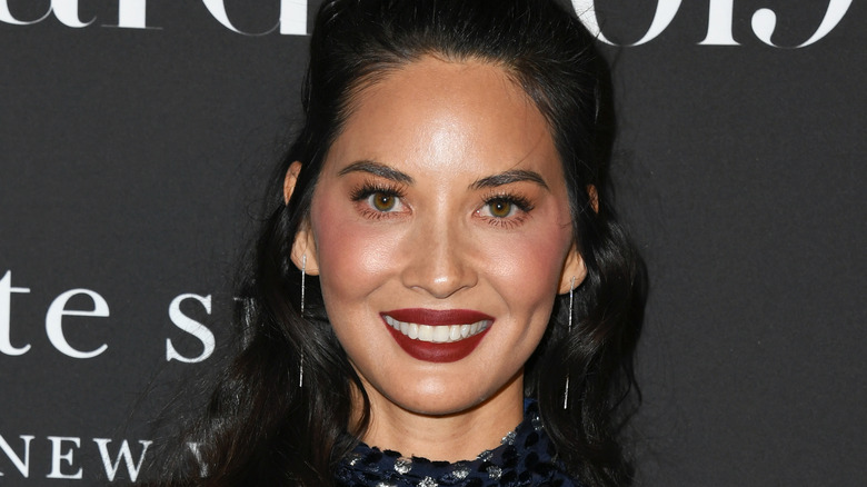 Olivia Munn showing off 2020 makeup trend of blush