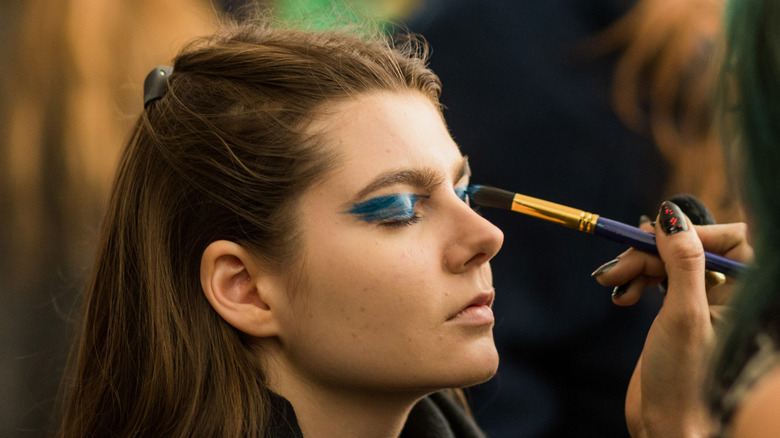 Model with blue eyeshadow