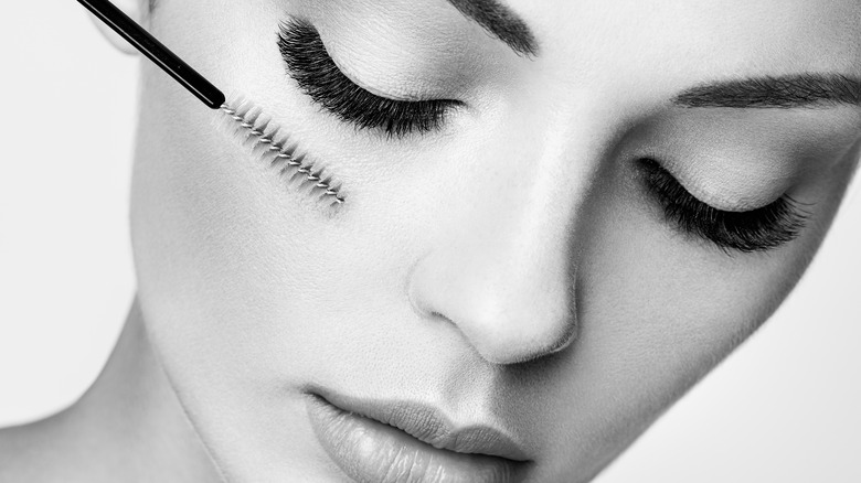 model with eyelashes