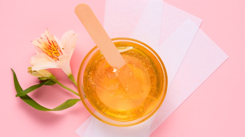 Sugaring paste with flower