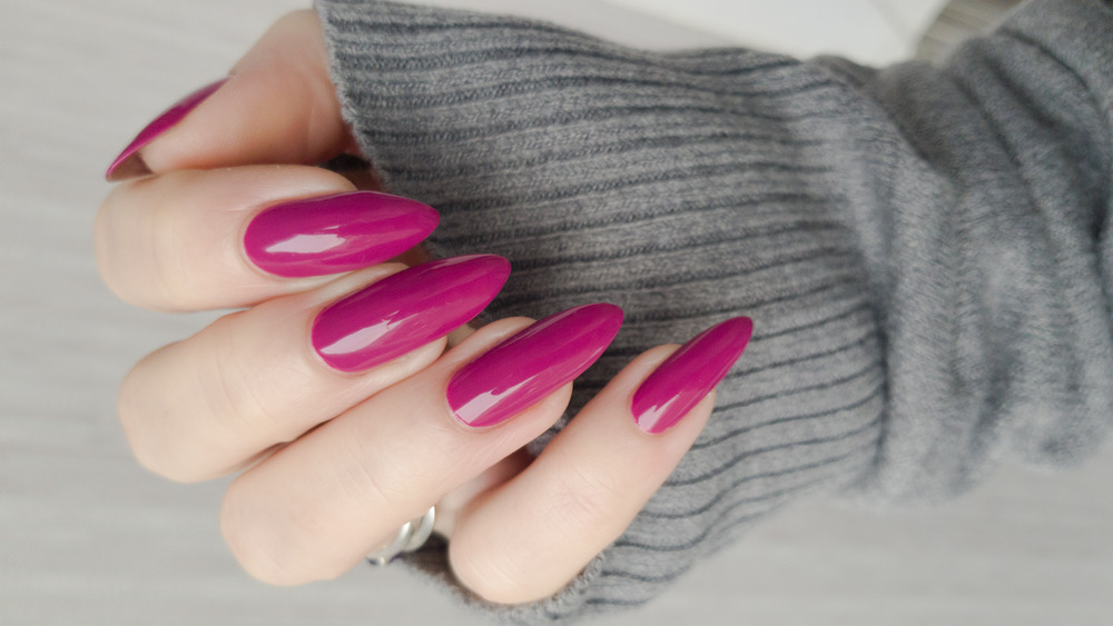 Hot pink nail polish